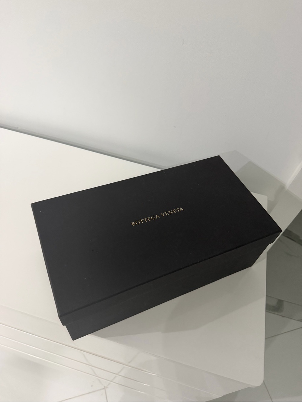 Bottega Veneta Black Box with Gold Logo
